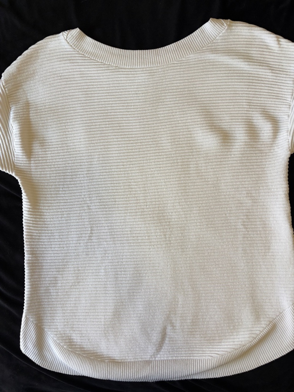 aerie Cream Ribbed Scoop-Neck Sweater